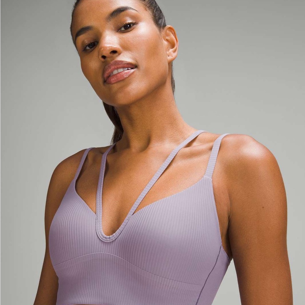 Lululemon Like a Cloud Strappy Longline Ribbed Bra *Light Support Purple Ash 8 - Picture 2 of 11